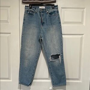 Just Black Demin brand straight leg distressed jeans rigid size 29